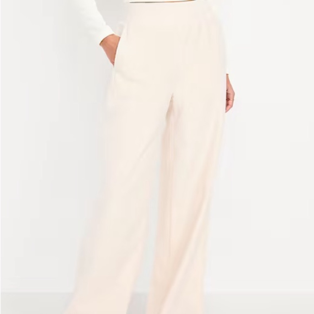 Old Navy Extra High-Waisted Microfleece Wide-Leg Sweatpants L Howlite